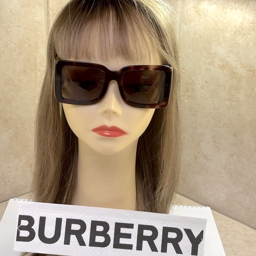 New Burberry B4312 3316/73 Light Havana Square Sunglasses - Picture 4 of 12